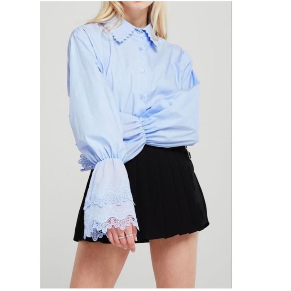 Storets Cora Lace Trim blouse NWT